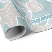 Moderne Nautische Cadeaupapier - Strand Schatten (Rol Hoek)