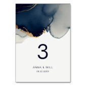 Moderne nautische elegante marine blauw strand bru kaart (Achterkant)