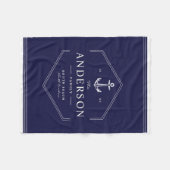 Moderne Nautische Familie Anker Boot Zeilschip Str Fleece Deken (Voorkant (Horizontaal))