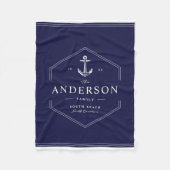 Moderne Nautische Familie Anker Boot Zeilschip Str Fleece Deken (Voorkant)