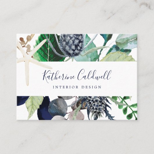 Moderne nautische | groen Visitekaartje (Voorkant)