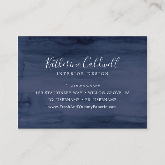 Moderne nautische | groen Visitekaartje (Achterkant)