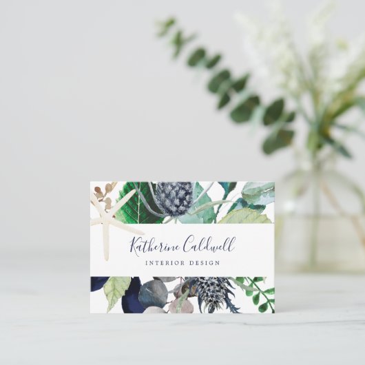 Moderne nautische | groen Visitekaartje (Staand voorkant)