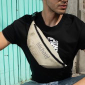 Moderne  nautische kaart Monogram Wereldkaart Heuptasje