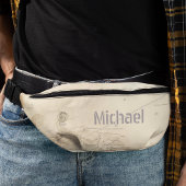 Moderne  nautische kaart Monogram Wereldkaart Heuptasje