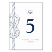 Moderne nautische knoop touw bruiloft kaart (Achterkant)