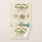 Moderne Nautische Kreeft Badkamer Ocean Blue Bath Bad Handdoek (Handdoek)