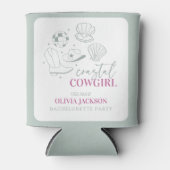 Moderne nautische kust Cowgirl Bachelorette Party Blikjeskoeler (Voorkant)