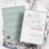 Moderne nautische kust Cowgirl Bachelorette Party Kaart