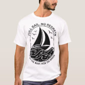 Moderne nautische Logo met zeilbootscène T-shirt (Voorkant)