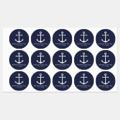 Moderne nautische marine blauw anker bruiloft guns labels (Vel)