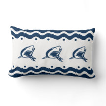 Moderne nautische marine blauw en witte haai