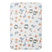 Moderne nautische octopus strand oceanische anker  badmat (Voorkant Verticaal)