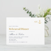 Moderne nautische repetitie diner uitnodiging (Staand voorkant)