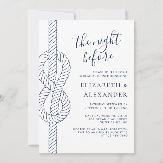 Moderne nautische repetitie diner uitnodiging (Voorkant)