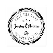 Moderne nautische Save the Date Bruiloft Zelfinktende Stempel (Design)