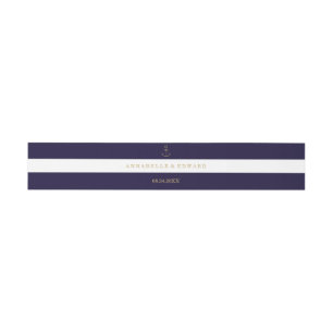 Moderne nautische strepen bruiloft Belly Band Uitnodigingen Wikkel