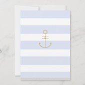 Moderne nautische strepen bruiloft kaart (Achterkant)