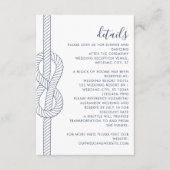 Moderne nautische touw knoop bruiloft details informatiekaartje (Voorkant)