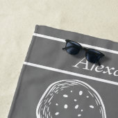 Moderne nautische witte octopus oceaan grijs strandlaken (In situ)