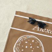 Moderne nautische witte octopus oceaan Tan Strandlaken (In situ)