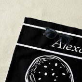 Moderne Nautische Witte Octopus oceaan zwart Strandlaken (In situ)