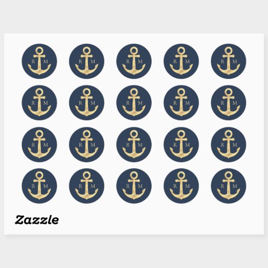 Moderne nautische zee bruiloft sticker (Vel)