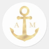 Moderne nautische zee bruiloft sticker (Voorkant)