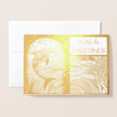 Moderne Nautische Zeeen & Groeten Dolfijn Folie Kaarten (Voorkant met envelop)