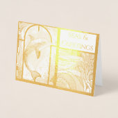 Moderne Nautische Zeeen & Groeten Dolfijn Folie Kaarten (Voorkant)