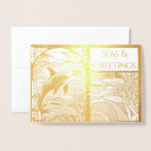 Moderne nautische Zeeen & Groeten, Orka walvis Folie Kaarten (Voorkant met envelop)