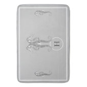 Moderne Nautische Zeepaardje Marine Grijs Keuken Badmat (Voorkant Verticaal)