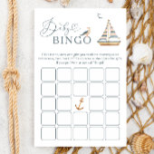 Moderne nautische zeilboot Baby shower spel BINGO Flyer