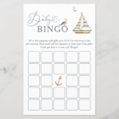 Moderne nautische zeilboot Baby shower spel BINGO Flyer (Voorkant)