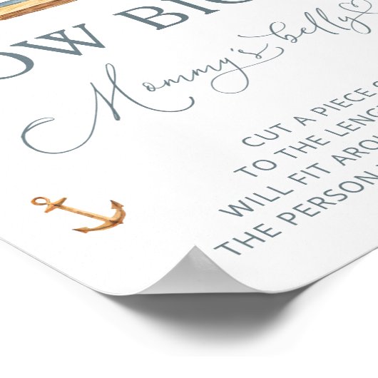 Moderne nautische zeilboot Hoe groot is mama's bui Poster (Hoek)