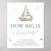 Moderne nautische zeilboot Hoe groot is mama's bui Poster (Voorkant)