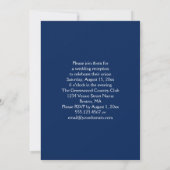 Moderne Navy Blau Lime Groen Trouwfeest Kaart (Achterkant)