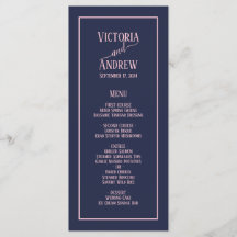 Moderne Navy Blau Roze Script Minimaal Huwelijk