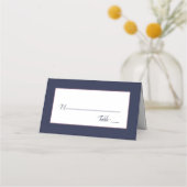 Moderne Navy Blau Roze Script Minimaal Huwelijk Plaatskaartje (Voorkant)