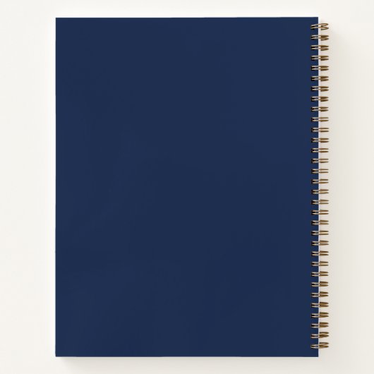 Moderne Navy Blau Wit Script Monogram Notitieboek (Achterkant)
