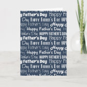 Moderne Navy Blau Witte Typografie Vaderdag Kaart (Voorkant)