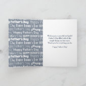 Moderne Navy Blau Witte Typografie Vaderdag Kaart (Binnen)