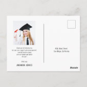 Moderne Navy Blauw Gouden Foto Bedankt Briefkaart (Achterkant)