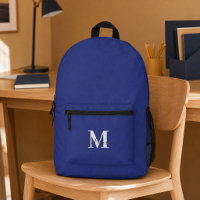 Moderne Navy Blauwe Aangepaste Monogram Naam Rugza