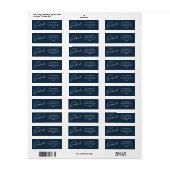 Moderne Navy Blauwe Afstudeer Retouradres Etiket (Full Sheet)