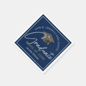 Moderne Navy Blauwe Afstudeerfeest Servet (Hoek)