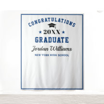 Moderne Navy Blauwe Afstudeerfoto Booth Achtergron