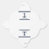 Moderne Navy Blauwe Anker Boot Naam Custom Bedankdoosjes (Ongevouwen)