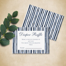 Moderne Navy Blauwe Baby Shower Luier Raffle