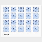 Moderne Navy Blauwe Bedankt Afstuderen Naam Vierkante Sticker (Vel)